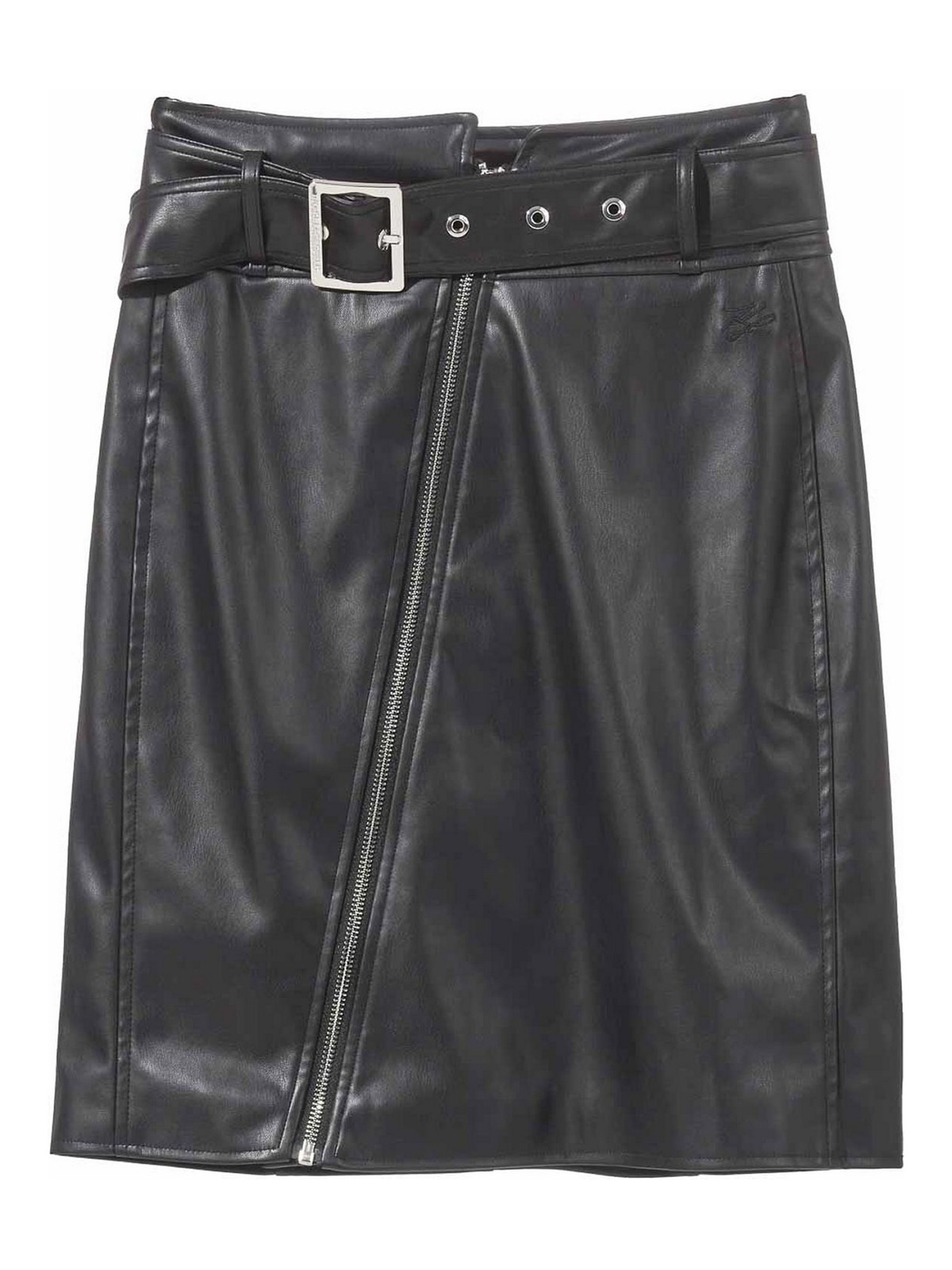 Faux Leather Skirt With Zip