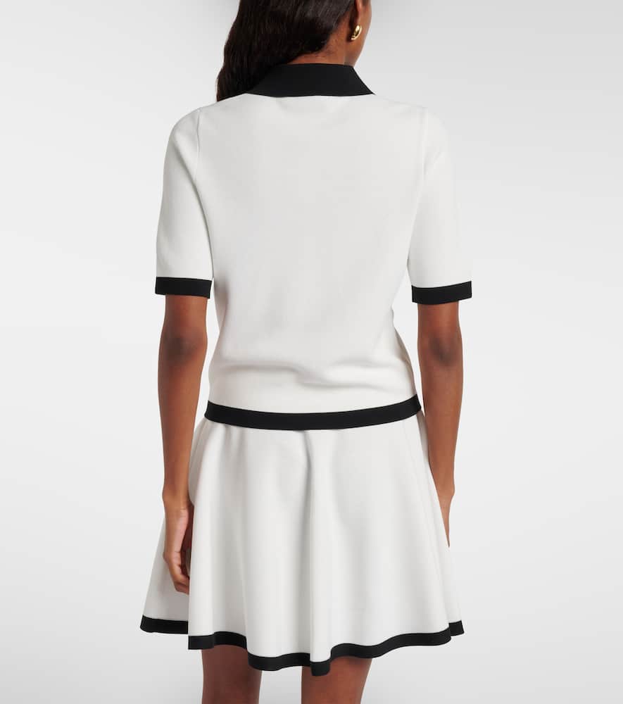 Ribbed-knit polo shirt