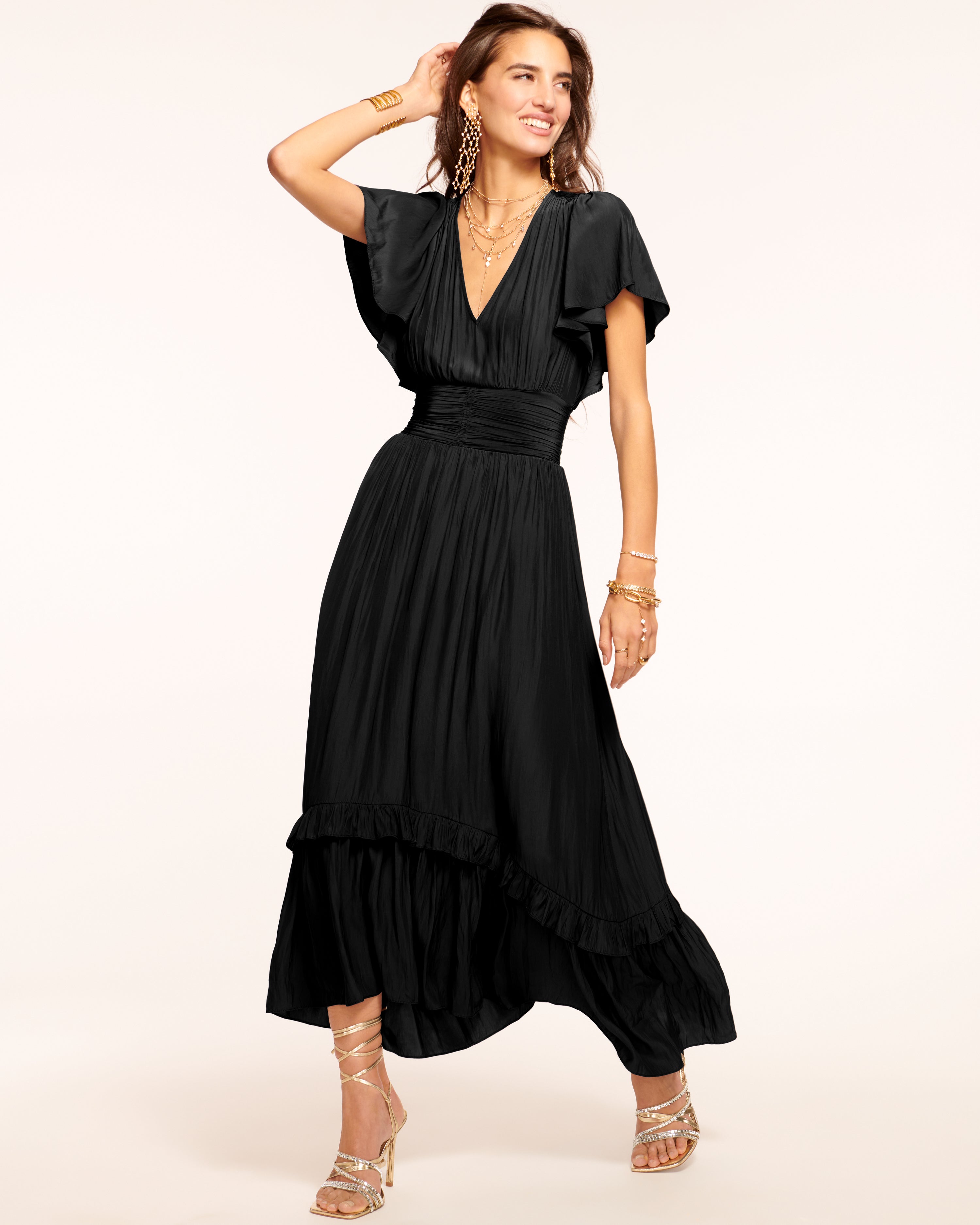 Joanie Short Sleeve Maxi Dress in Pink Petunia
