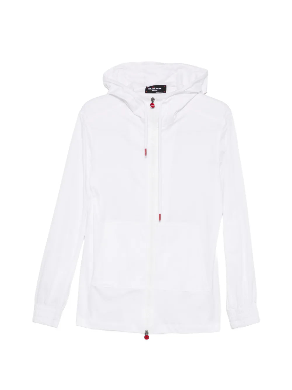 Drawstring Hooded Cotton Sweatshirt — White