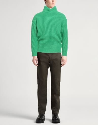Roberto Collina Man Turtleneck Light green Size 38 Baby alpaca wool, Nylon, Wool