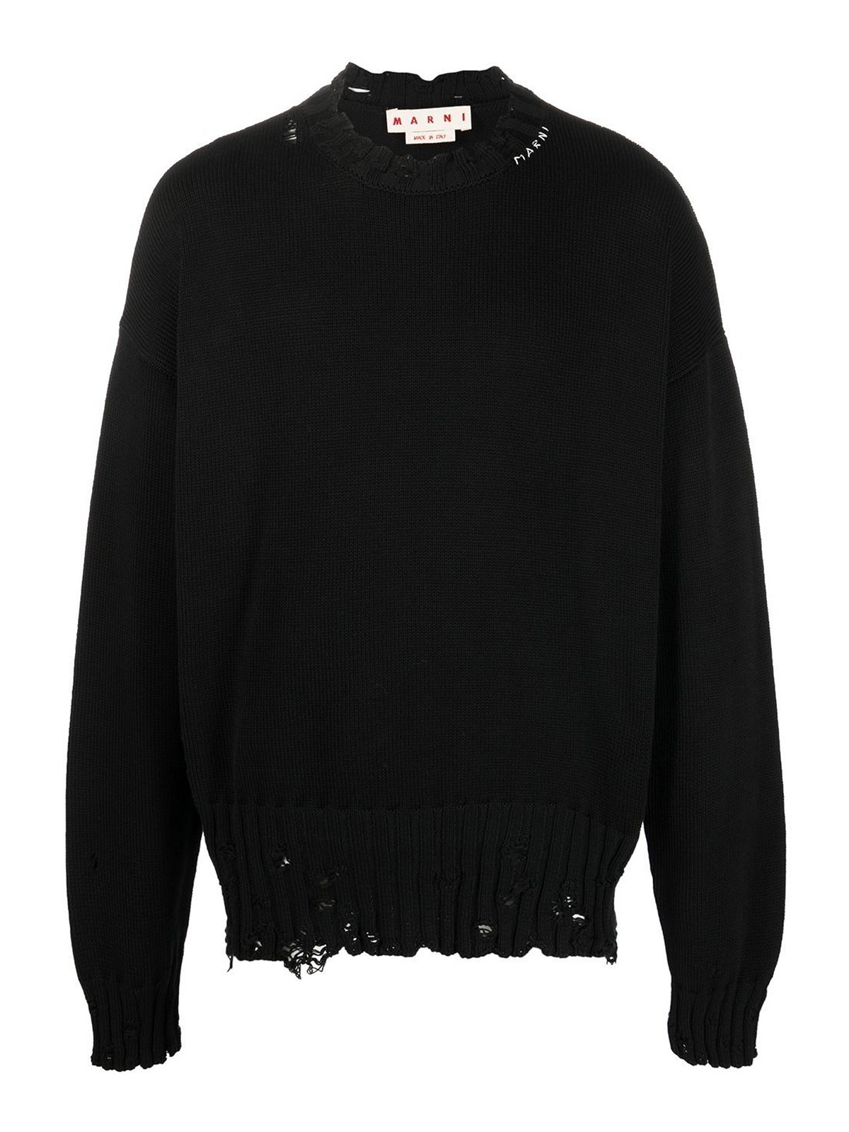 Distress-knit detail jumper
