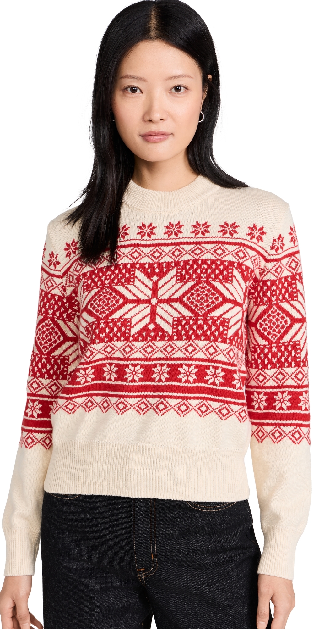 Sun Valley Crew Sweater Antique Snowflake