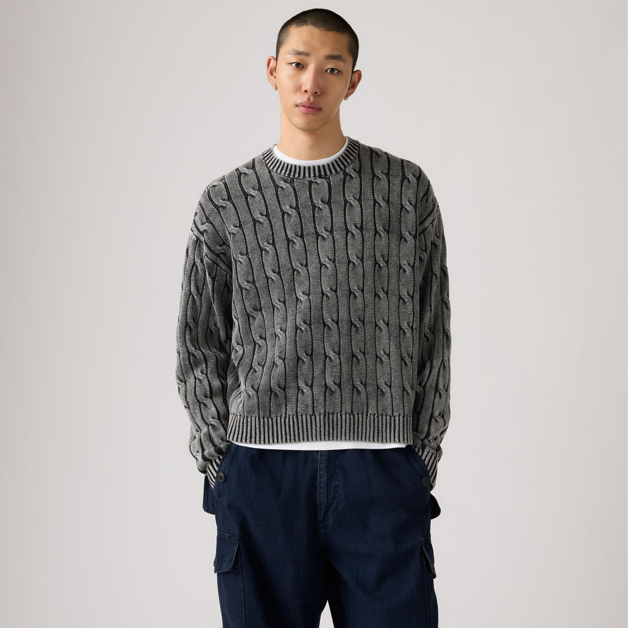 Carmel Cable Crewneck Sweater