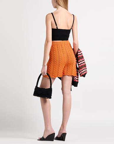 Woman Shorts & Bermuda Shorts Orange Size 8 Cotton