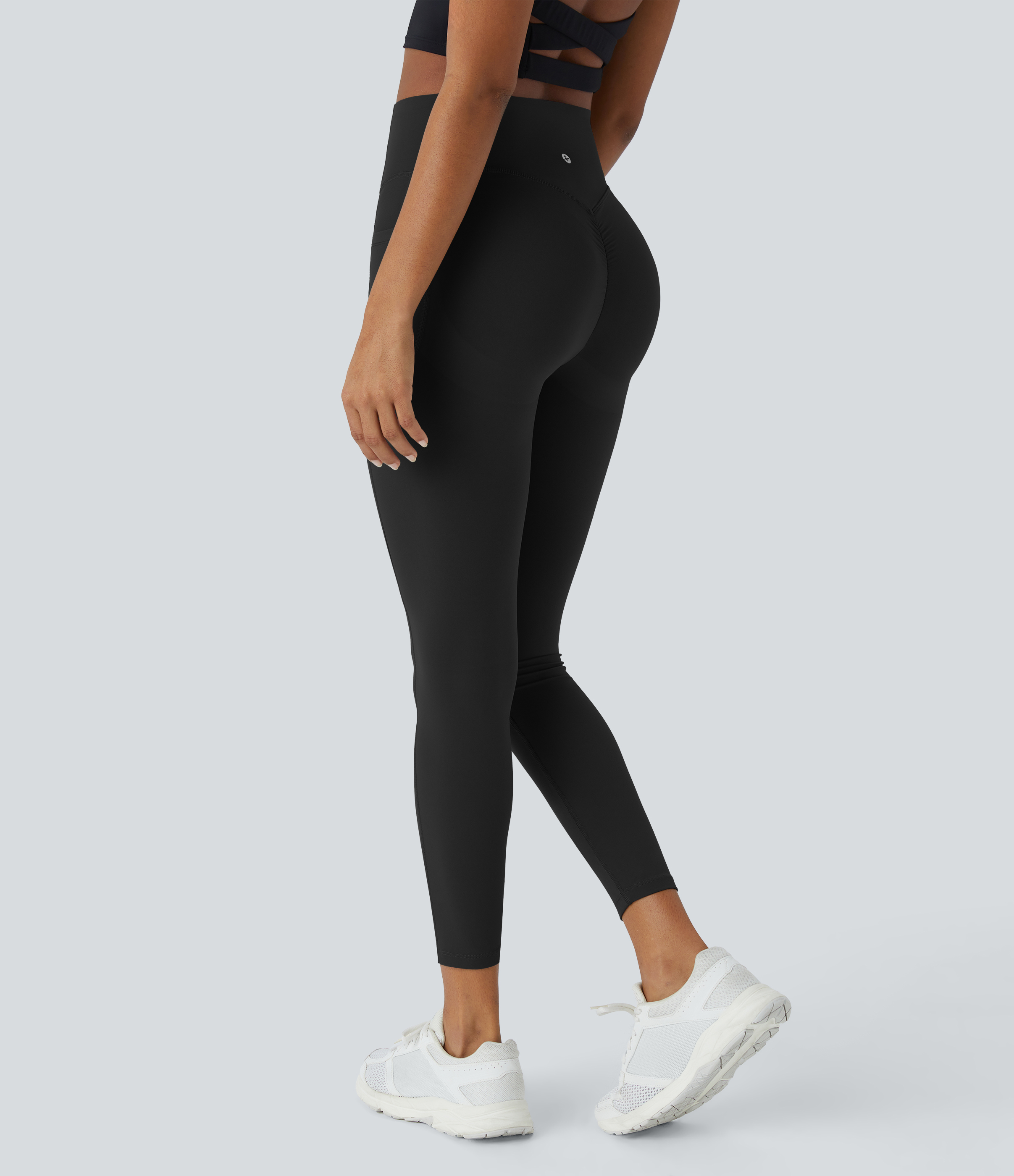 UltraSculpt™ SoCinched High Waisted Scrunch Butt Lifting Tummy Control Pocket Shaping Training Leggings  - Black