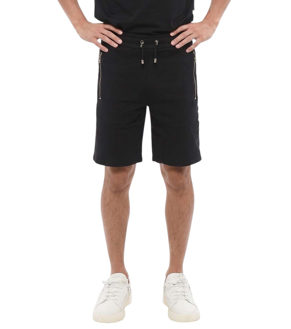 Black Solid Regular Shorts