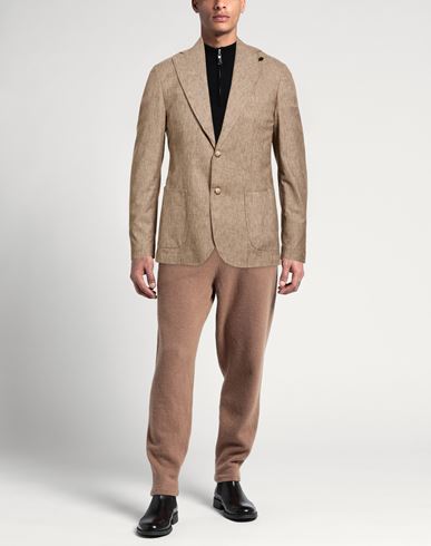 Man Blazer Light brown Size 38 Cotton, Polyester