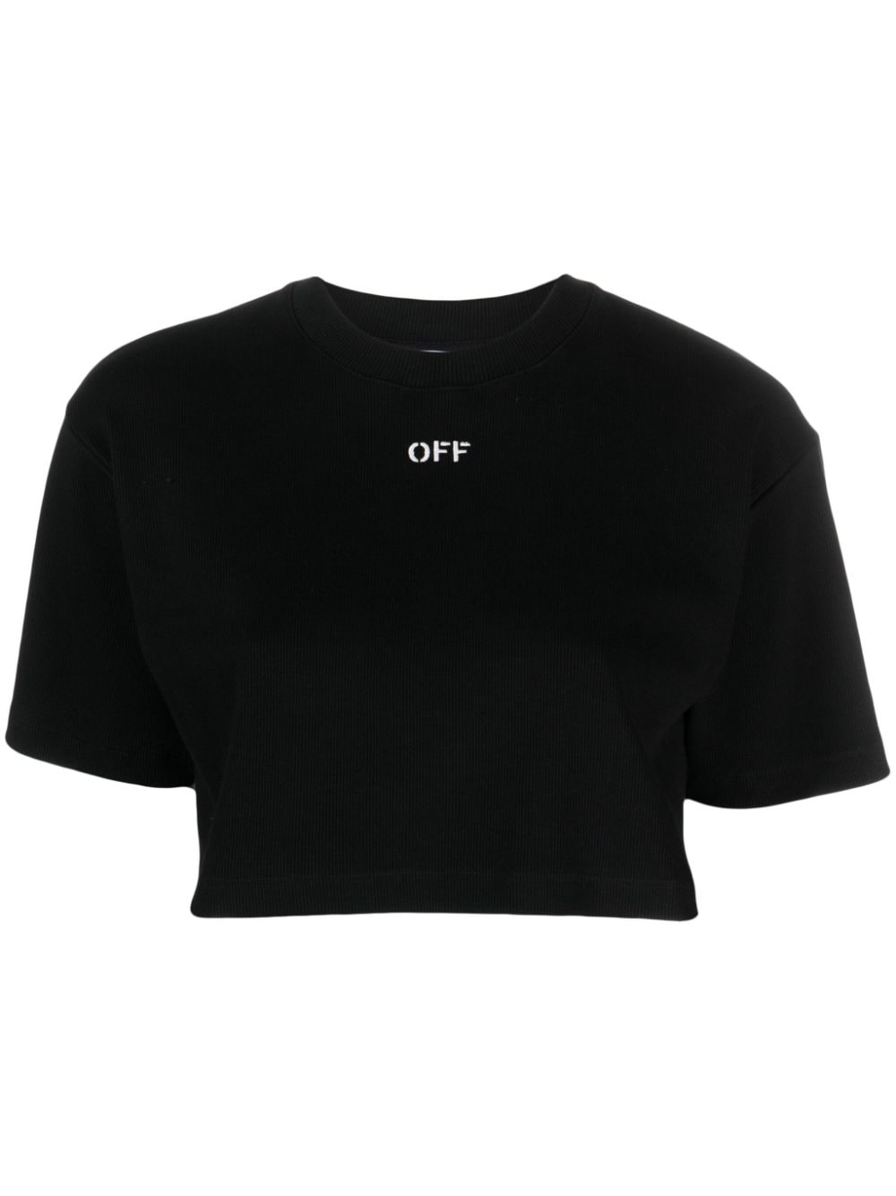 Off-Stamp cropped T-shirt - Black