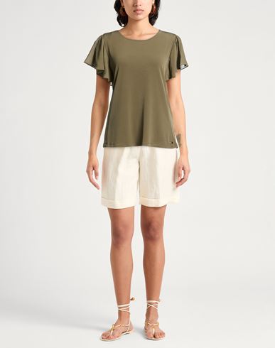 Woman Top Military green Size M Polyester, Elastane
