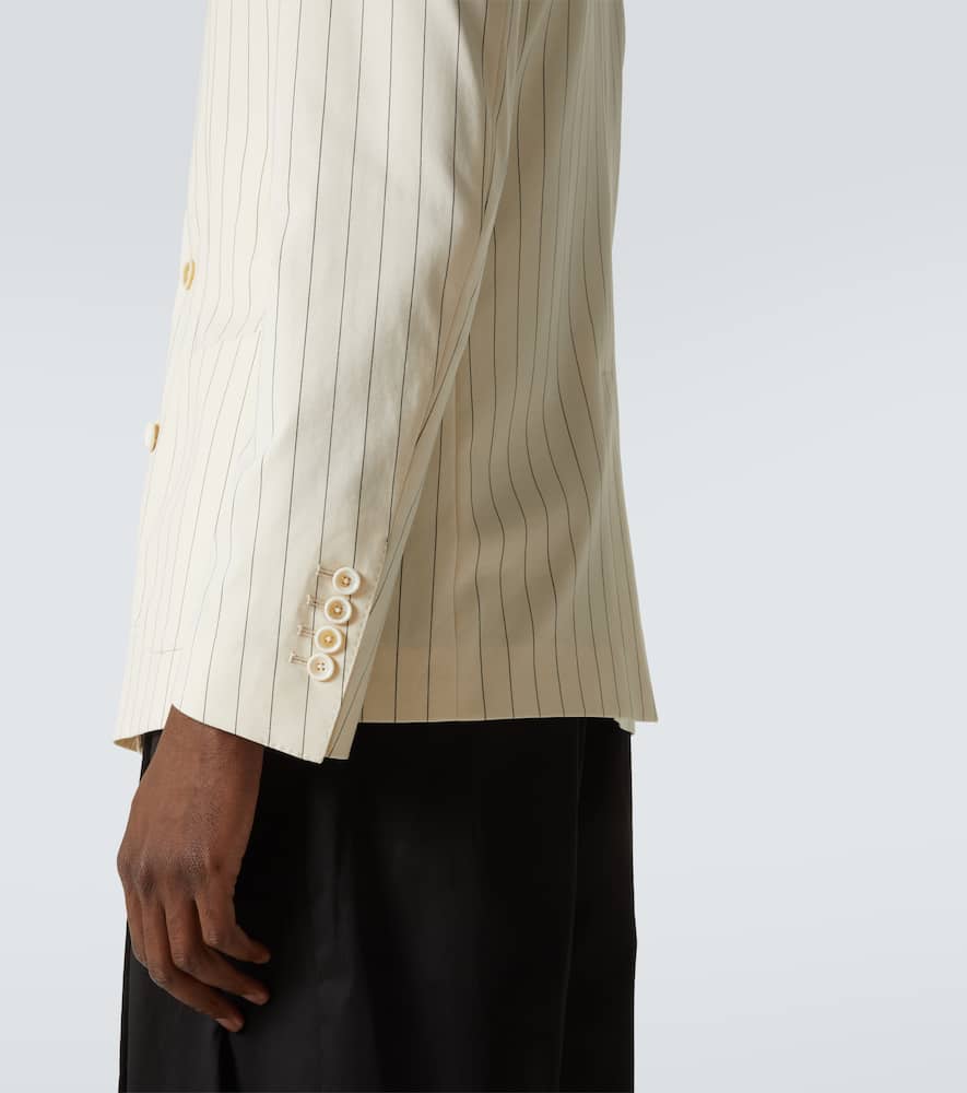 Striped cotton-blend blazer