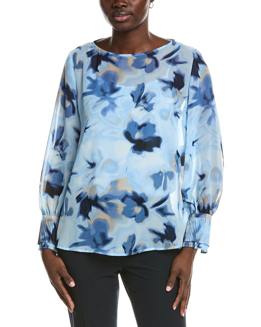 Printed Chiffon Pleated Cuff Shirt