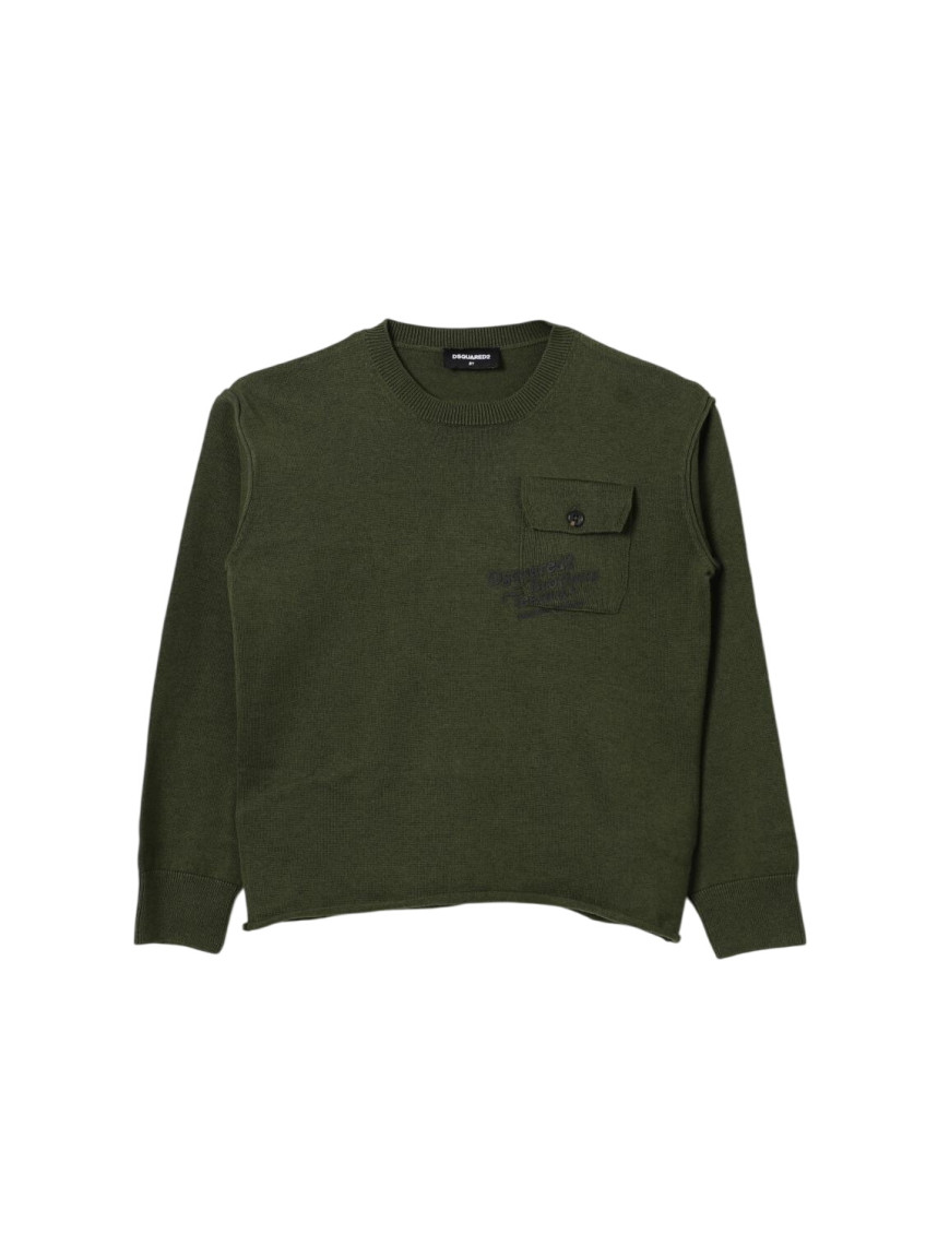 Girls Dark Green Regular-fit Sweater