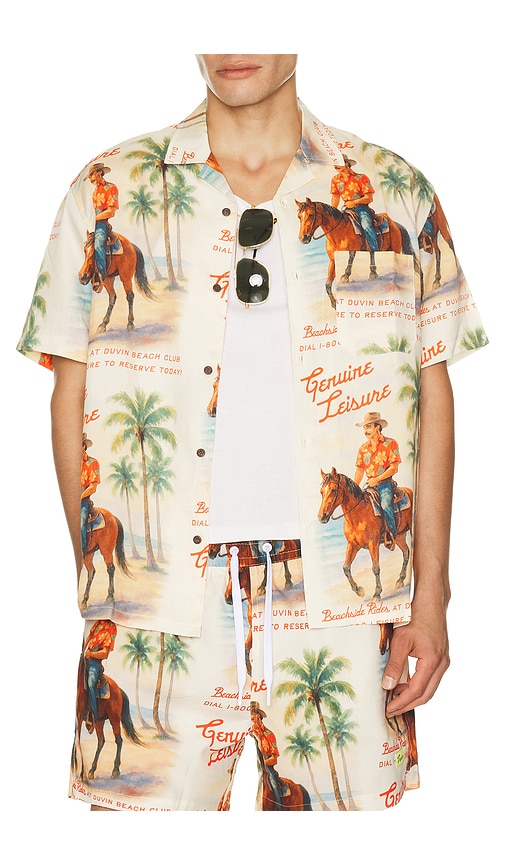 Duvin Design Beach Ranch Button Up Shirt in Brown. - S also in M, L, XL/1X