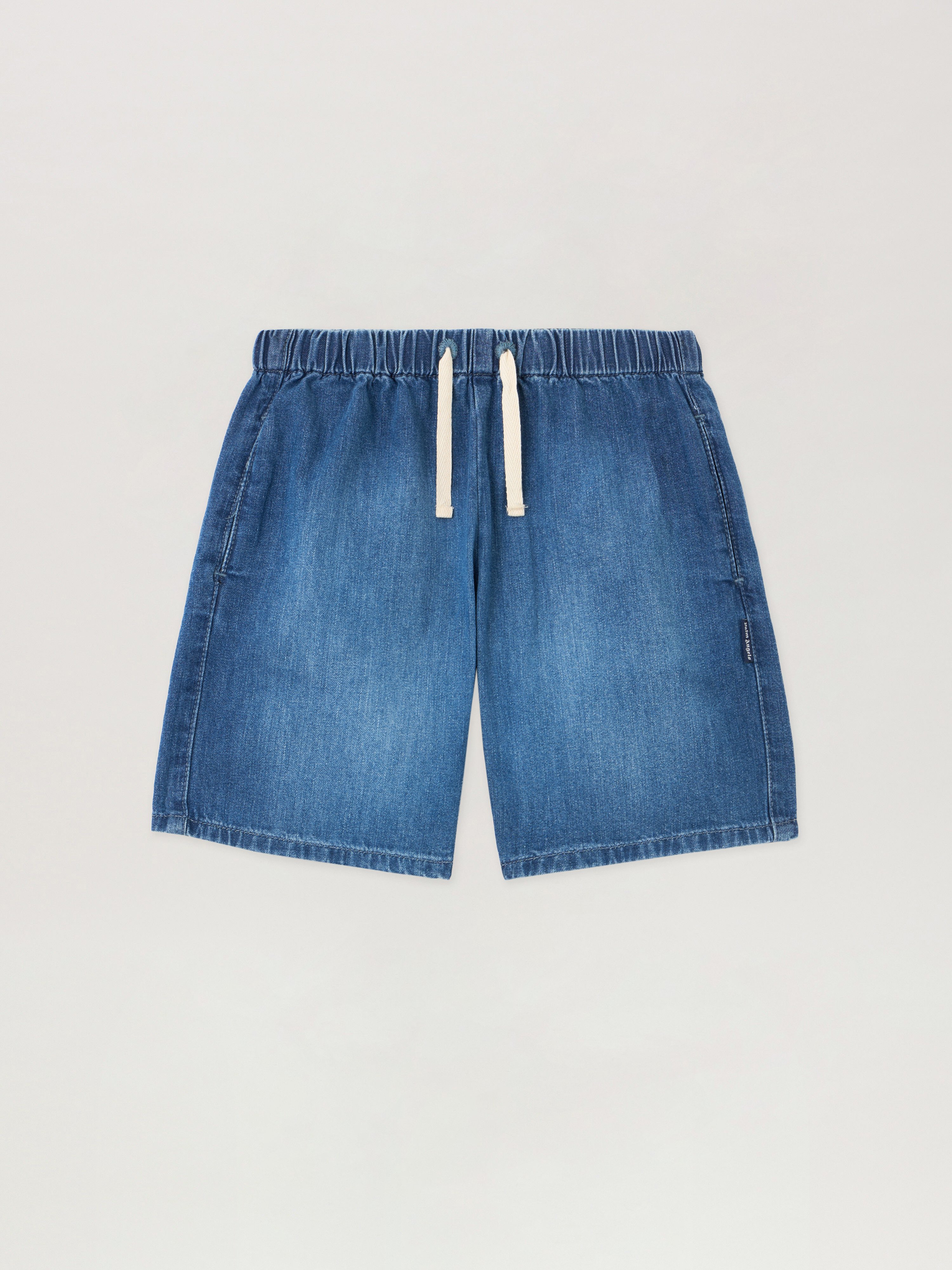 Curved Logo Chambray Shorts Kids  Celeste/light Blue