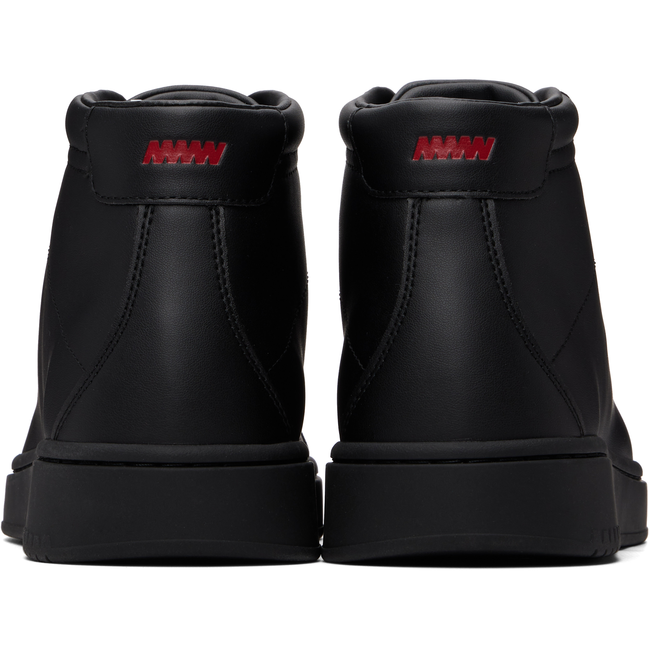 Black Faux-Leather High-Top Sneakers