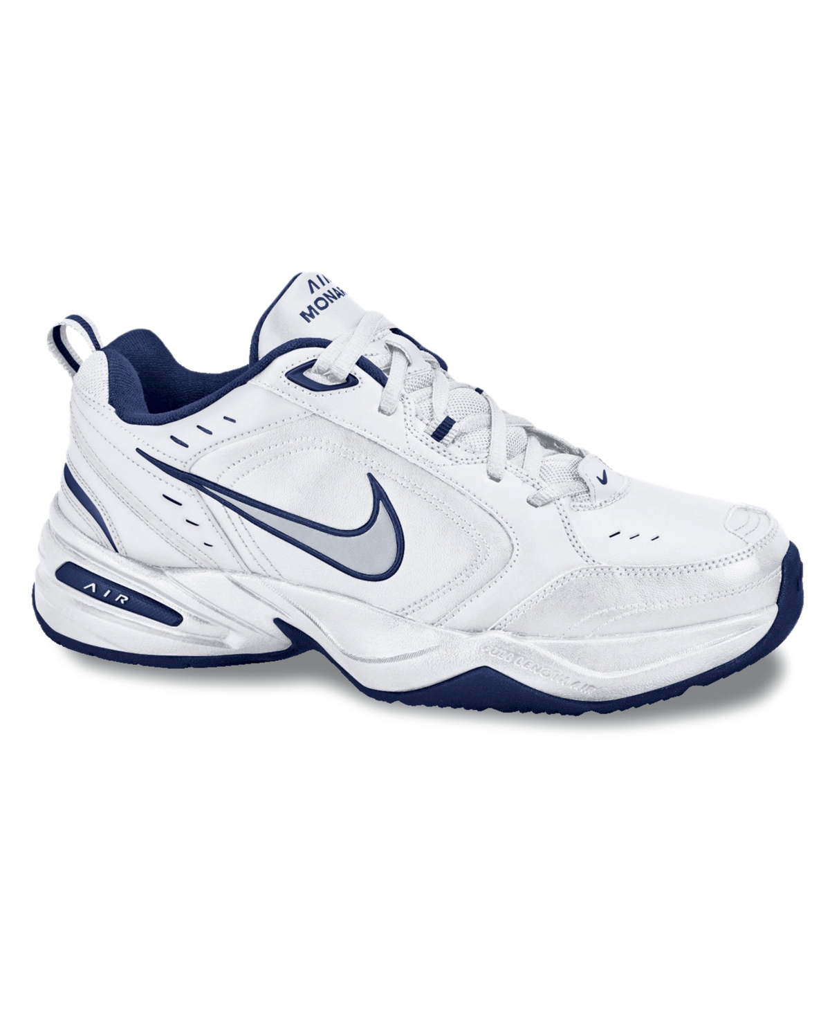 Men's Air Monarch Iv Training Sneakers from Finish Line - White, Metallic Silver, Navy
