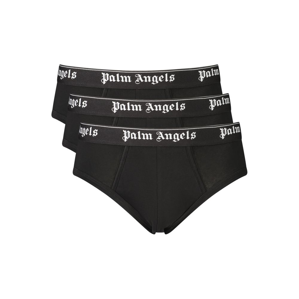 Logo-Embroidered Cotton-Blend Brief — Black