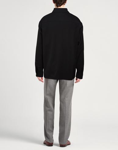 Man Shirt Black Size 14 ½ Virgin Wool, Elastane