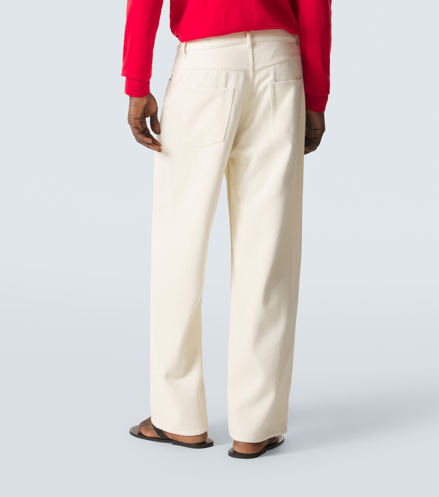 Silk denim wide-leg pants