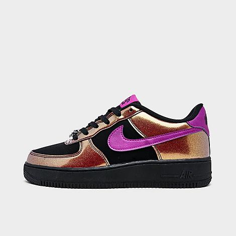Big Kids Air Force 1 LV8 Casual Shoes in Black/Bold Berry