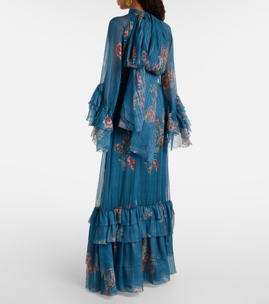 Paisley silk chiffon gown