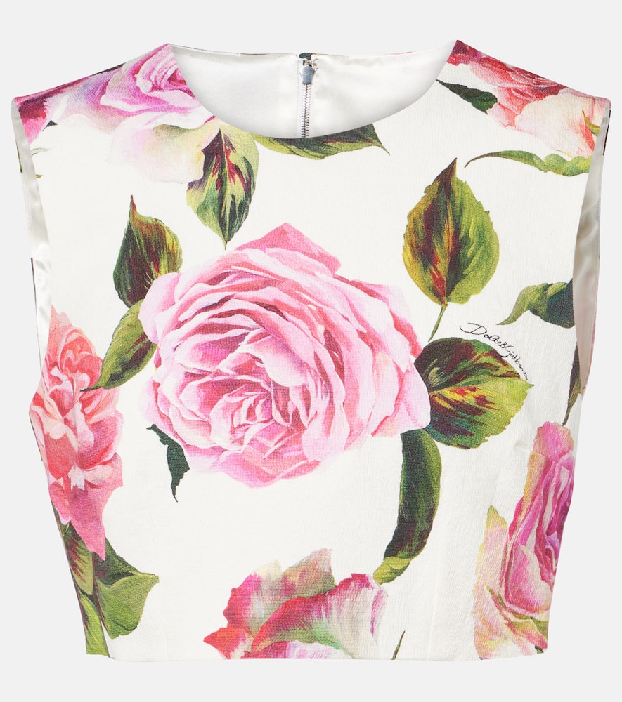 Dolce & Gabbana Floral cotton-blend crop top