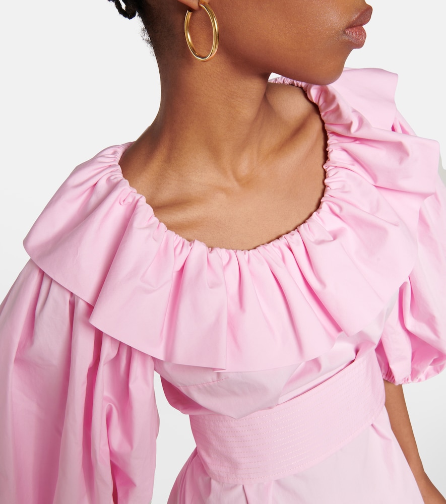 Patou Puff-sleeve cotton minidress
