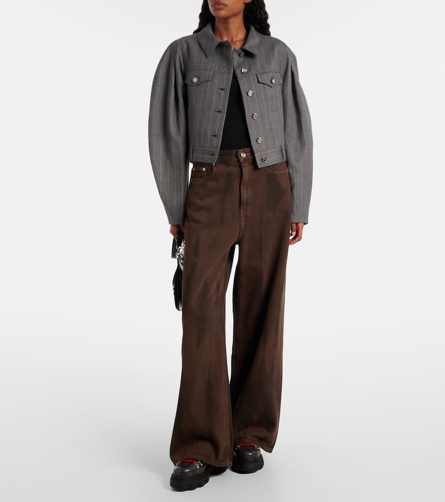 Pinstripe cropped jacket