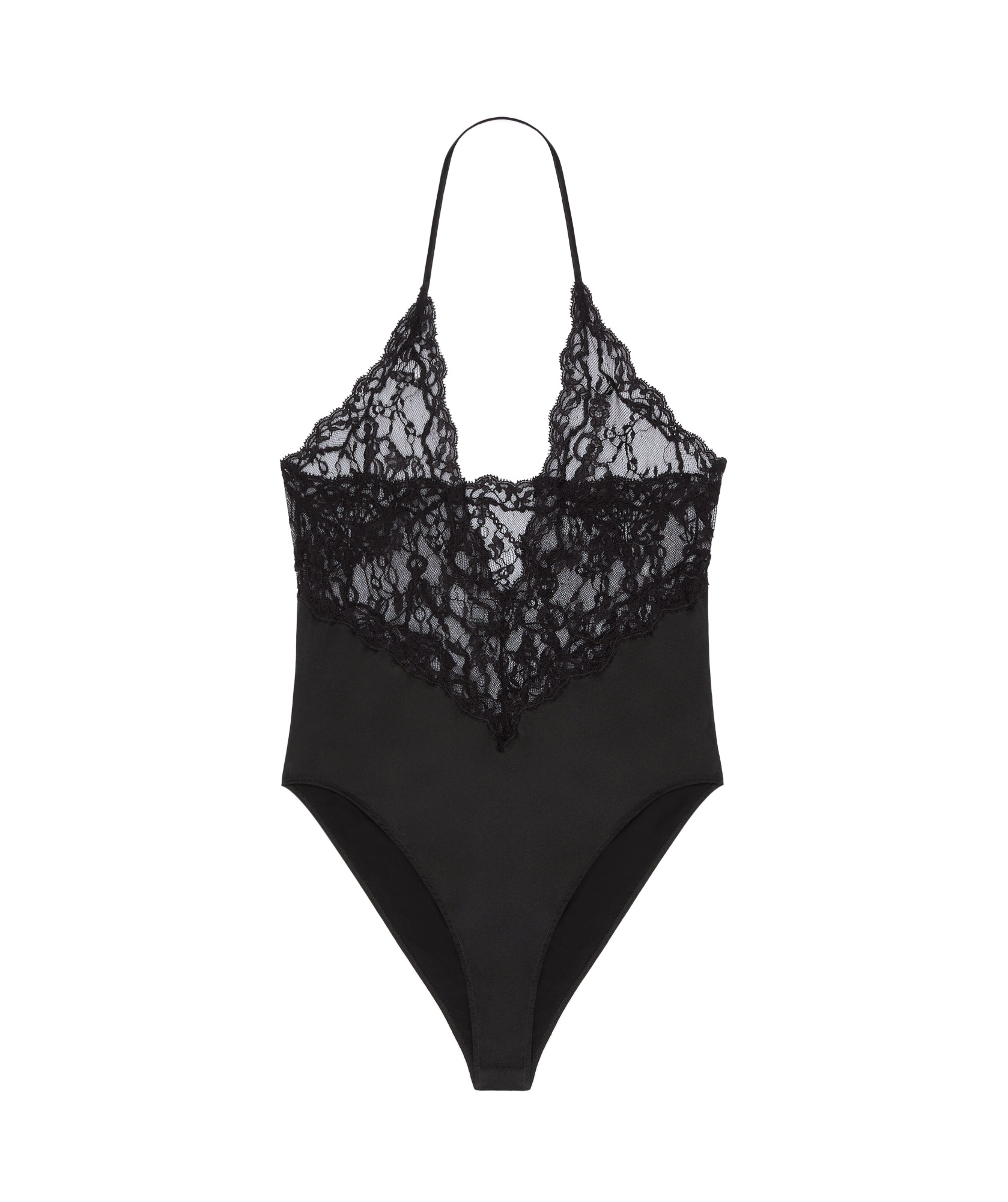 Bodysuit in chandelier lace and jersey