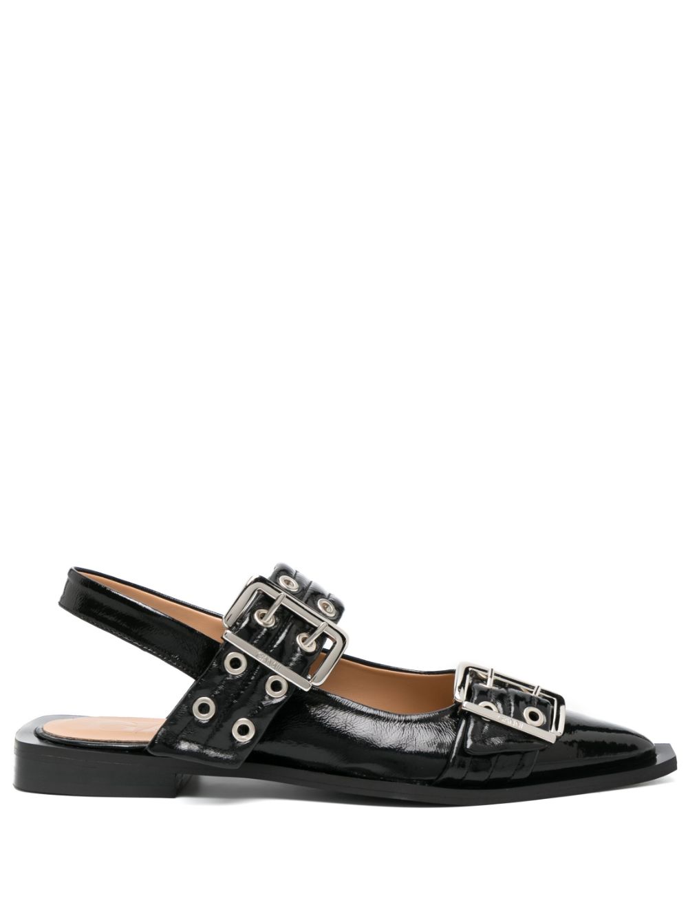 Eyelet-detail slingback pumps - Black