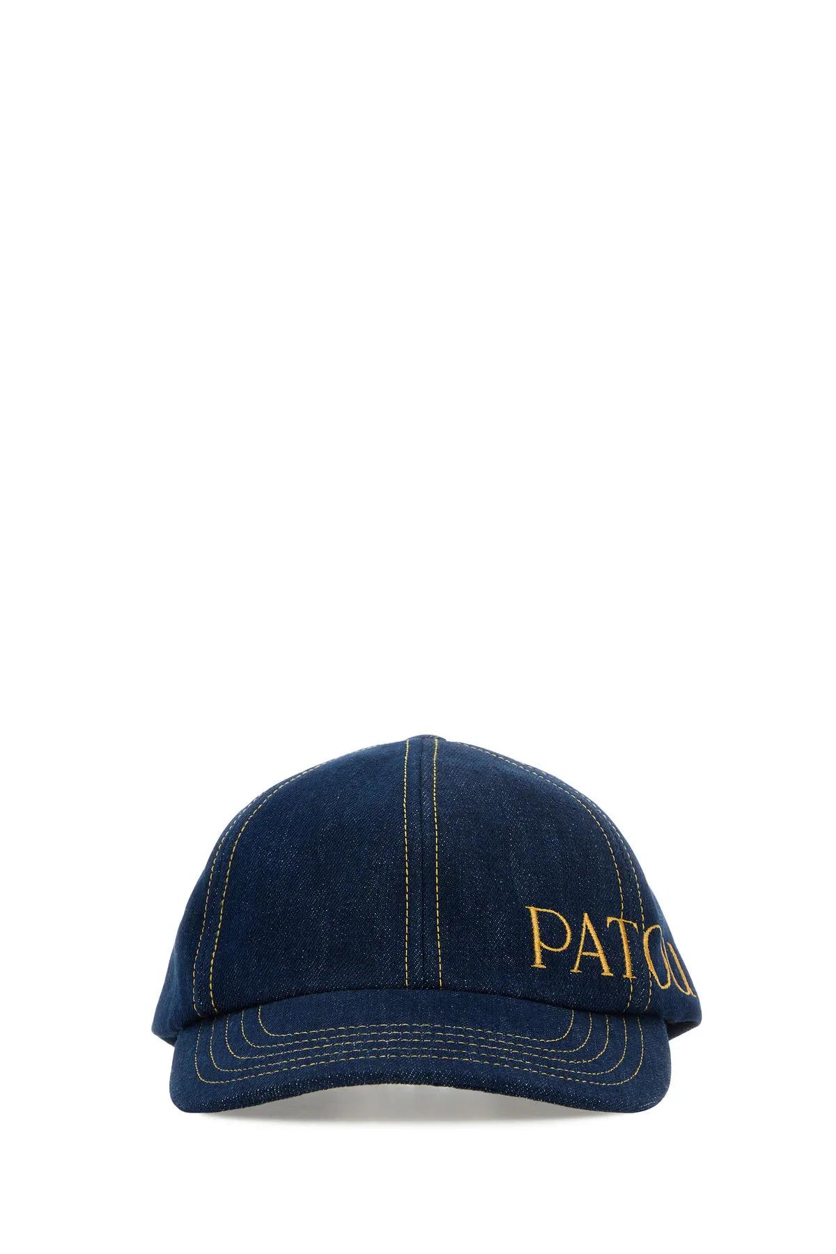 Logo-embroidered denim baseball cap - Blue