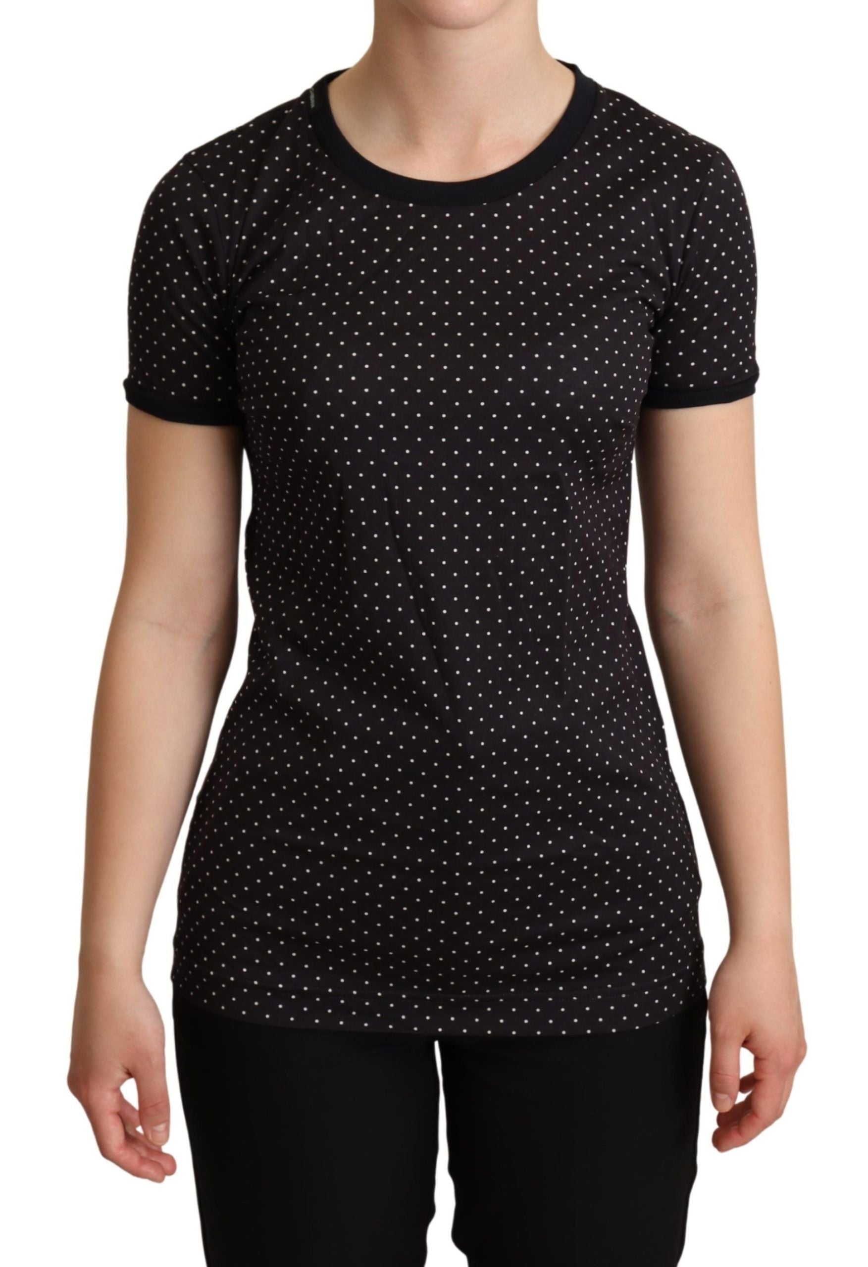 Dotted Cotton T-Shirt — Black