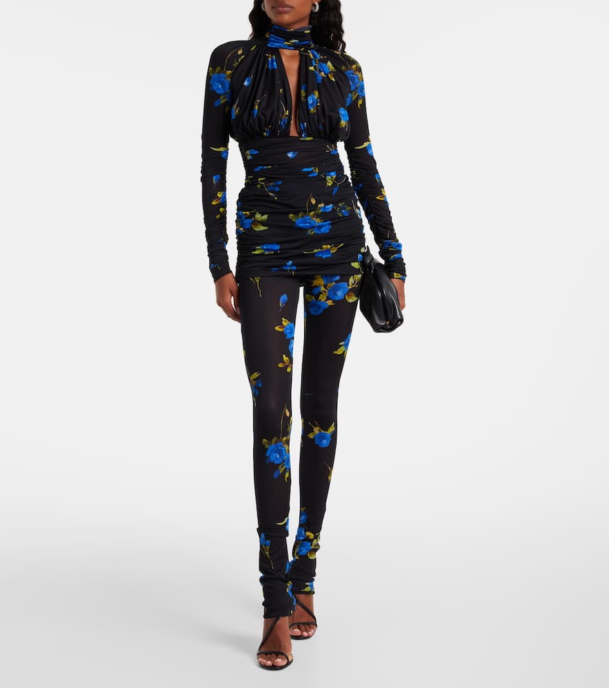 Floral jersey leggings