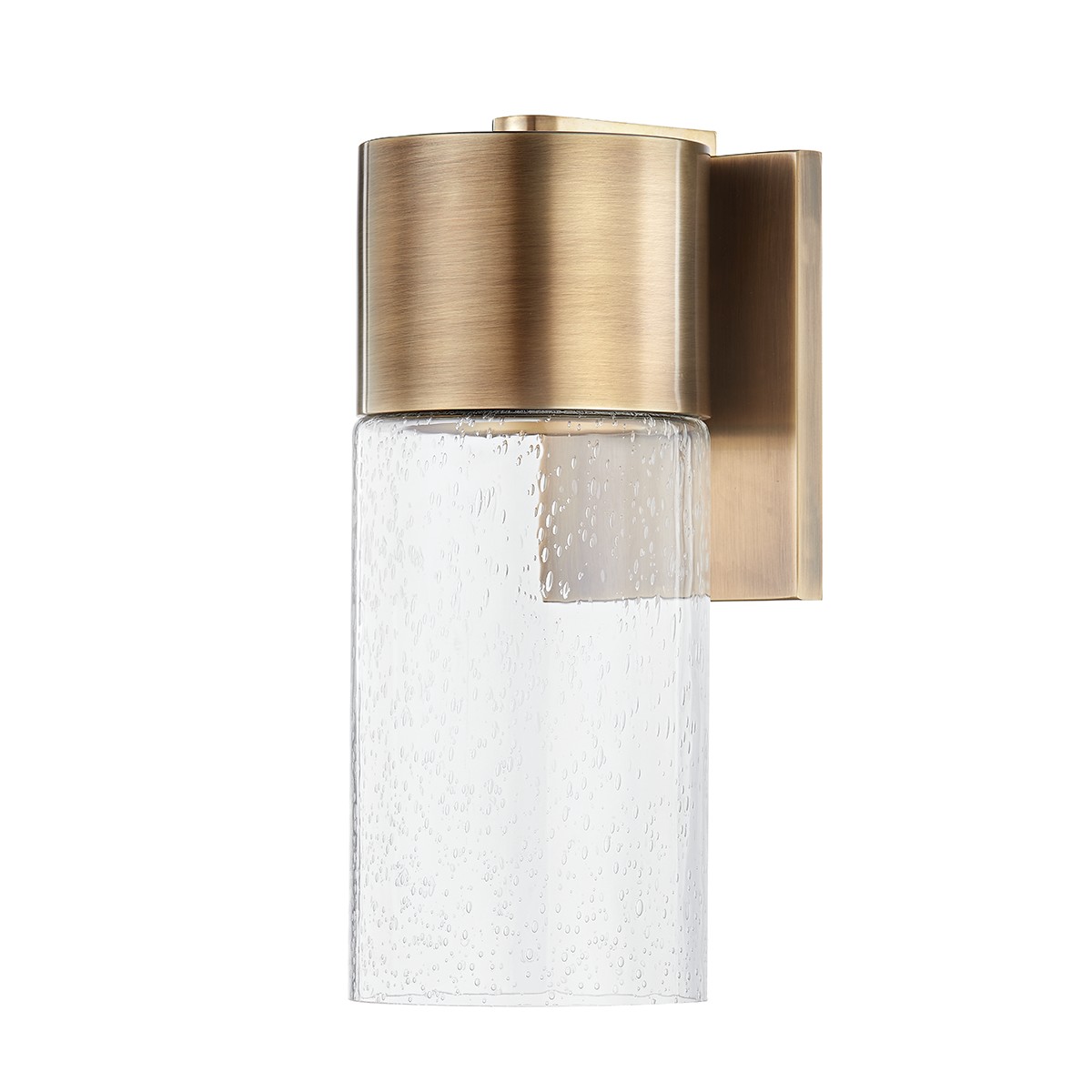 Pristine 1-Light Outdoor Wall Sconce in Patina Bra