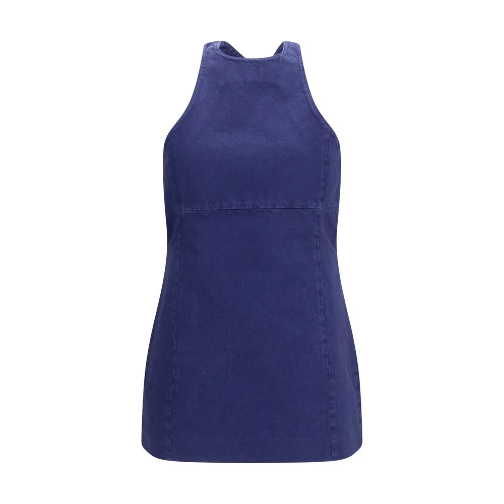 Halter Cotton Dress — Blue