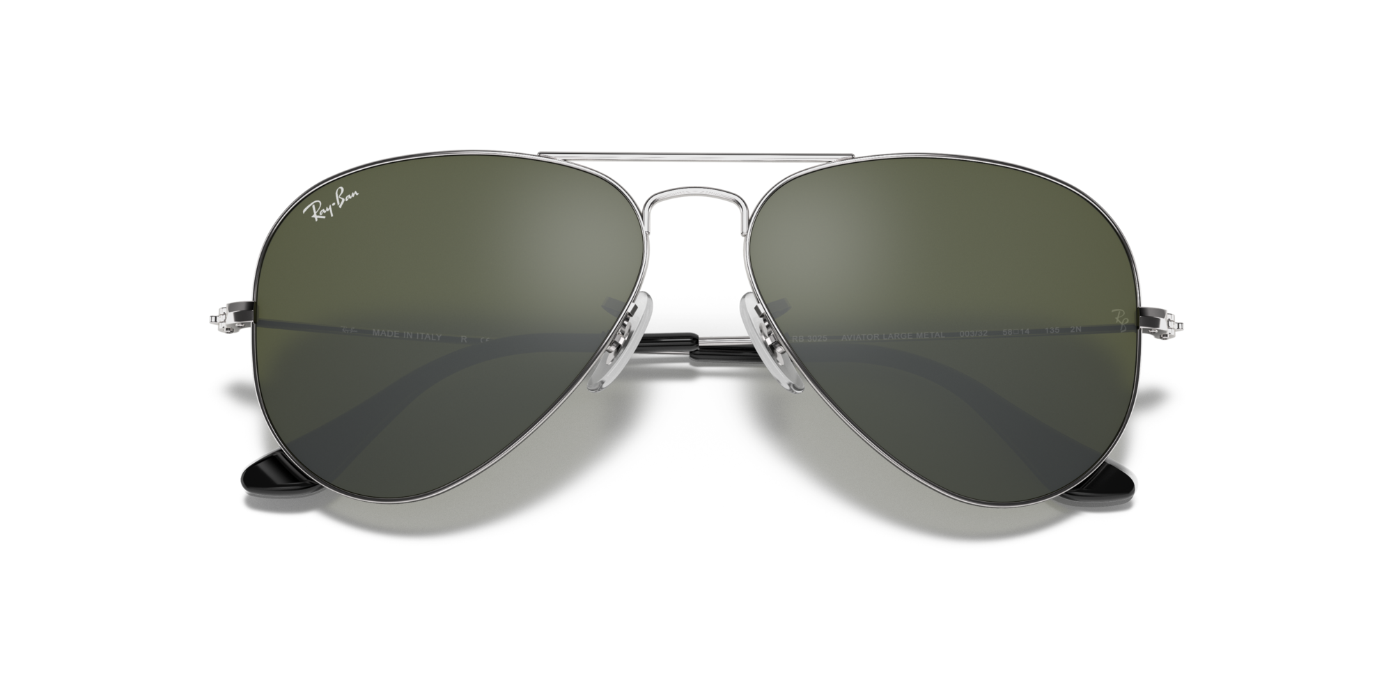 Ray - Ban Unisex Ray - Ban RB3025 AVIATOR 003/40 Sunglasses Metal Silver Grey Pilot Norma