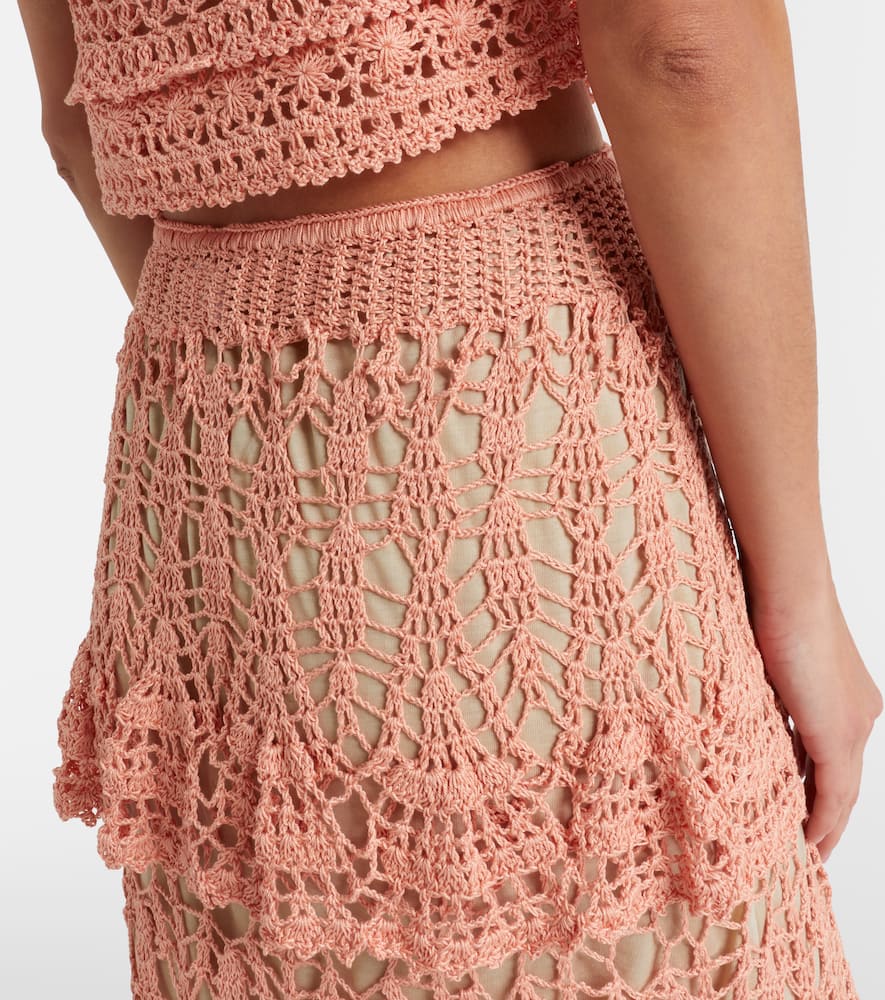 Elsie crochet cotton midi skirt