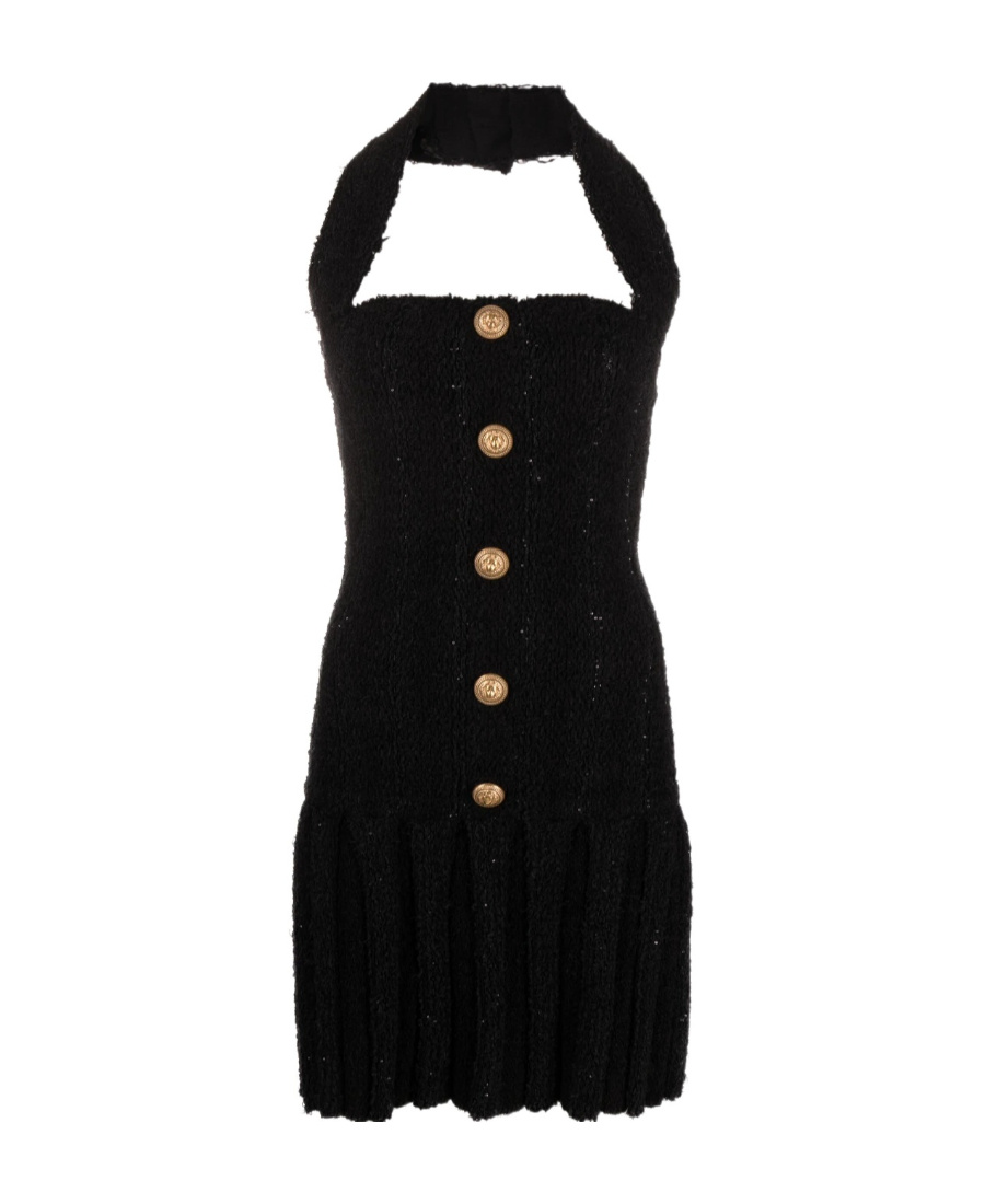 slim fit dress slacks Balmain Halter Neck Mini Dress  Runway Catalog
