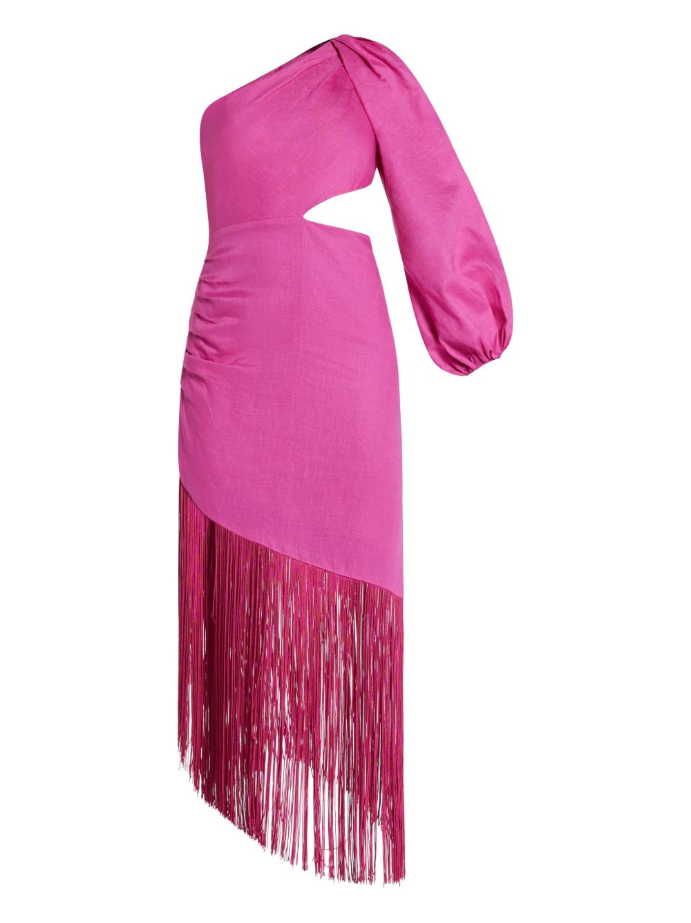 Fringe-detailing midi dress - Pink