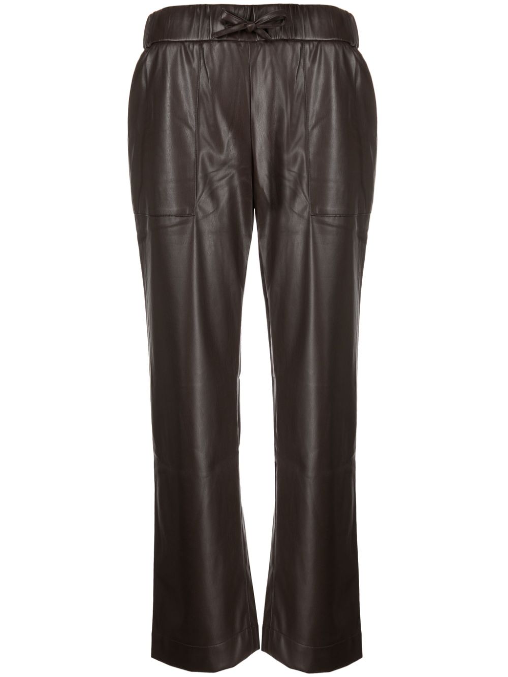 Cropped faux leather trousers - Blue