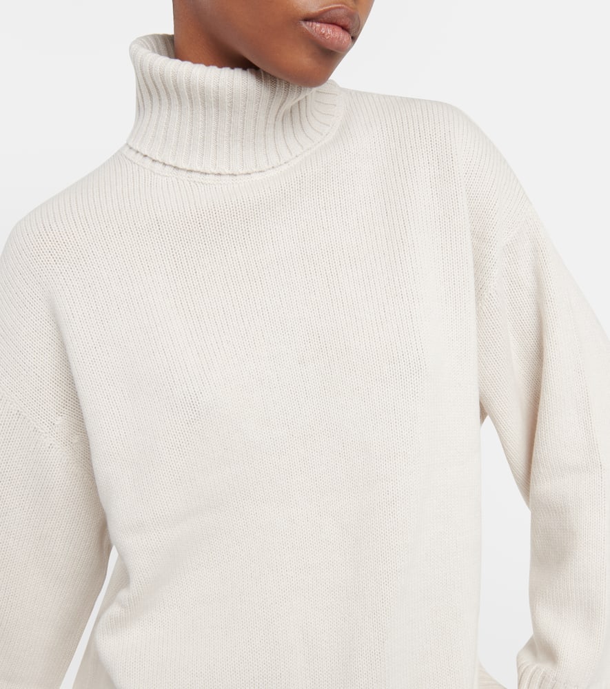Wool, cashmere, and silk turtleneck sweater