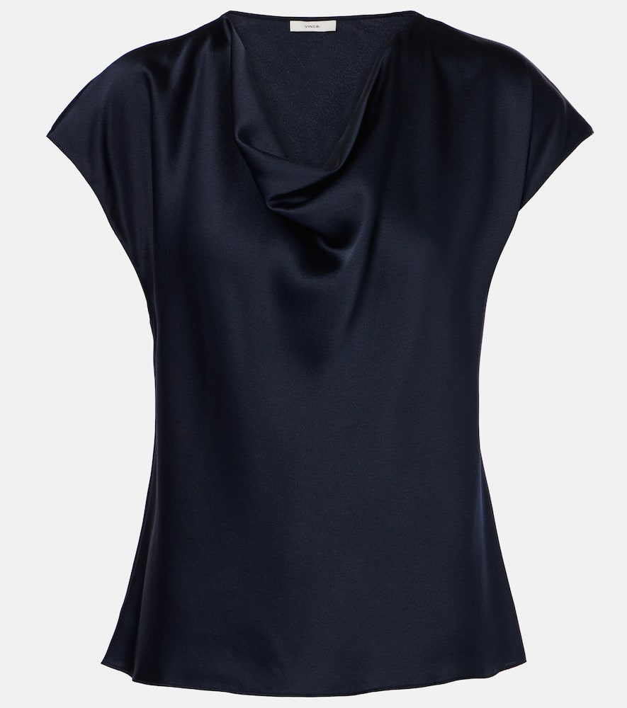 Vince Draped silk satin top