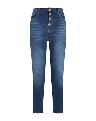 Woman Jeans Blue Size 26 Cotton, Elastane