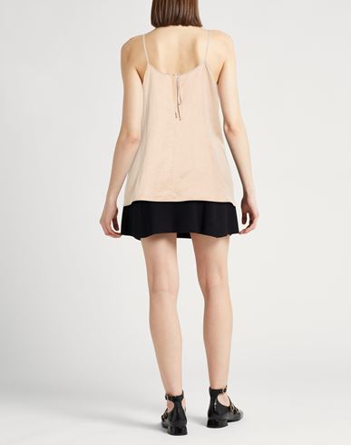 Crème Woman Top Beige Size 6 Lyocell, Linen, Silk
