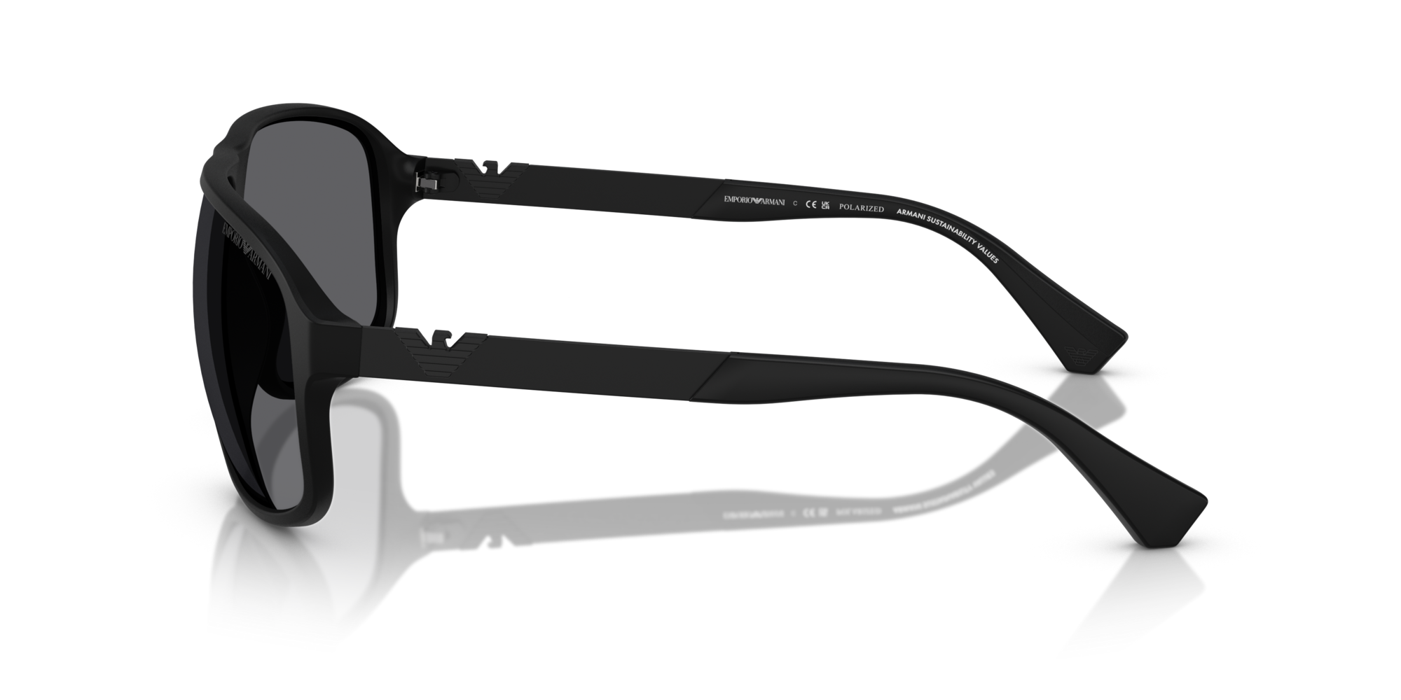 Emporio Armani Man Emporio Armani EA4029 5001T3 Sunglasses Injected Black Grey Squared Polarized
