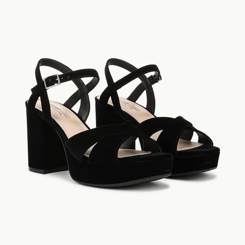Stride Shoes Alice Dress Sandal Black Velvet