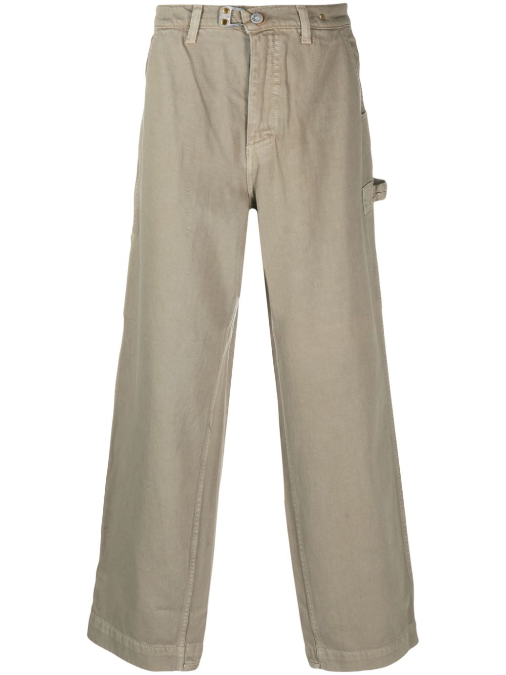 Mid-rise wide-leg jeans - Green