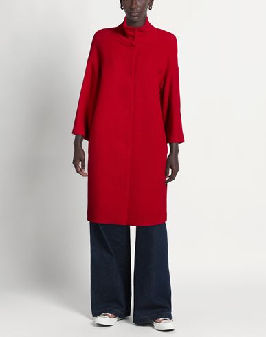 Woman Coat Red Size 6 Wool, Polyester, Polyamide