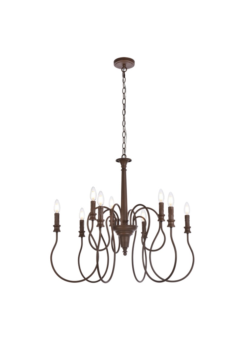 Weathered Oak Nine Light Pendant from the Flynx Collection